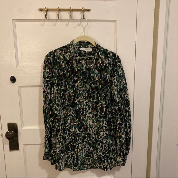 Gerard Darel Paris Silk Camo Blouse - Picture 4 of 9